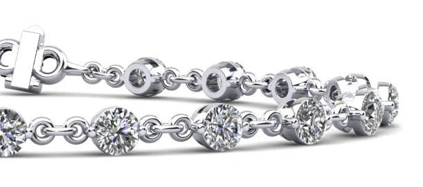 Diamond And Chain Link Lab-Grown Diamond Bracelet with 2.31 ct.(finished) 3mm