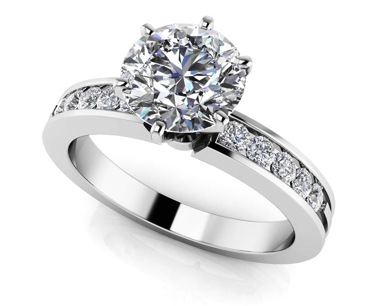 Diamond Band Center Focus Lab-Grown Diamond Engagement Ring with 0.72 ct. (0.50 ct. center diamond)