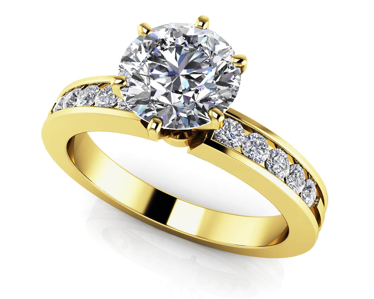 Diamond Band Center Focus Lab-Grown Diamond Engagement Ring with 1.22 ct. (1.00 ct. center diamond) - Image 2