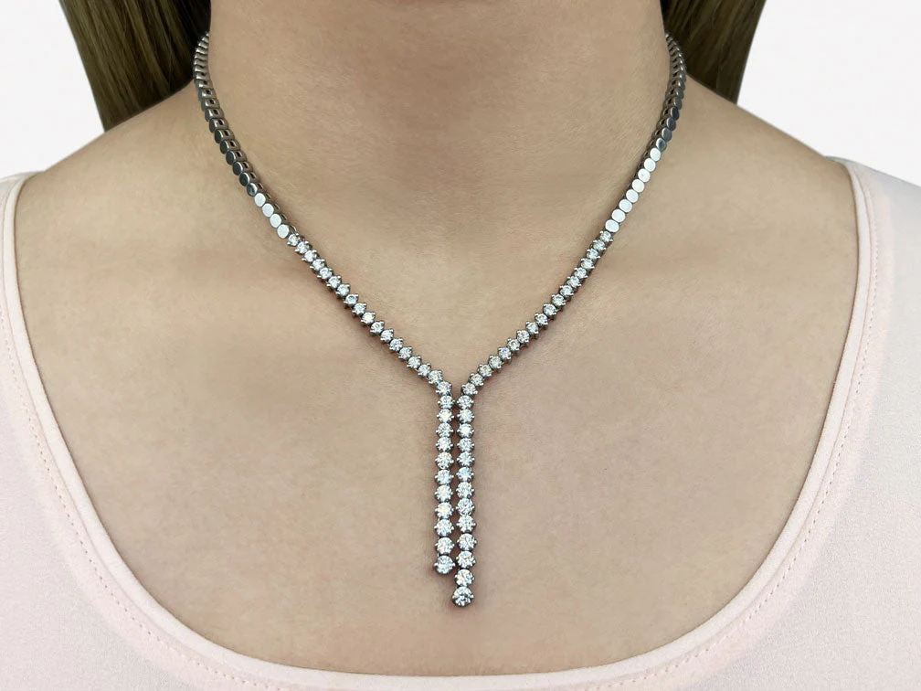 Diamond Bolero Tie Lab-Grown Diamond Necklace with 4.01 ct.(finished) - Image 3