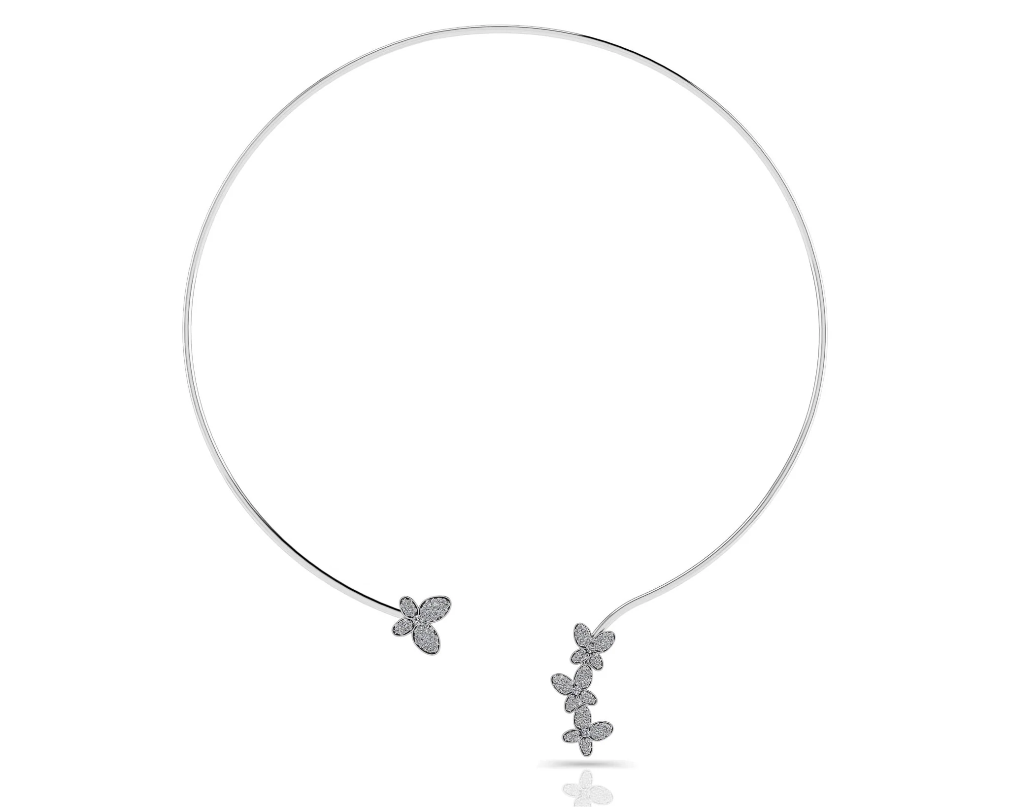 Diamond Butterfly Choker Diamond  with 1.12 ct.(finished) 1mm, 1.1mm, 1.3mm - Image 3