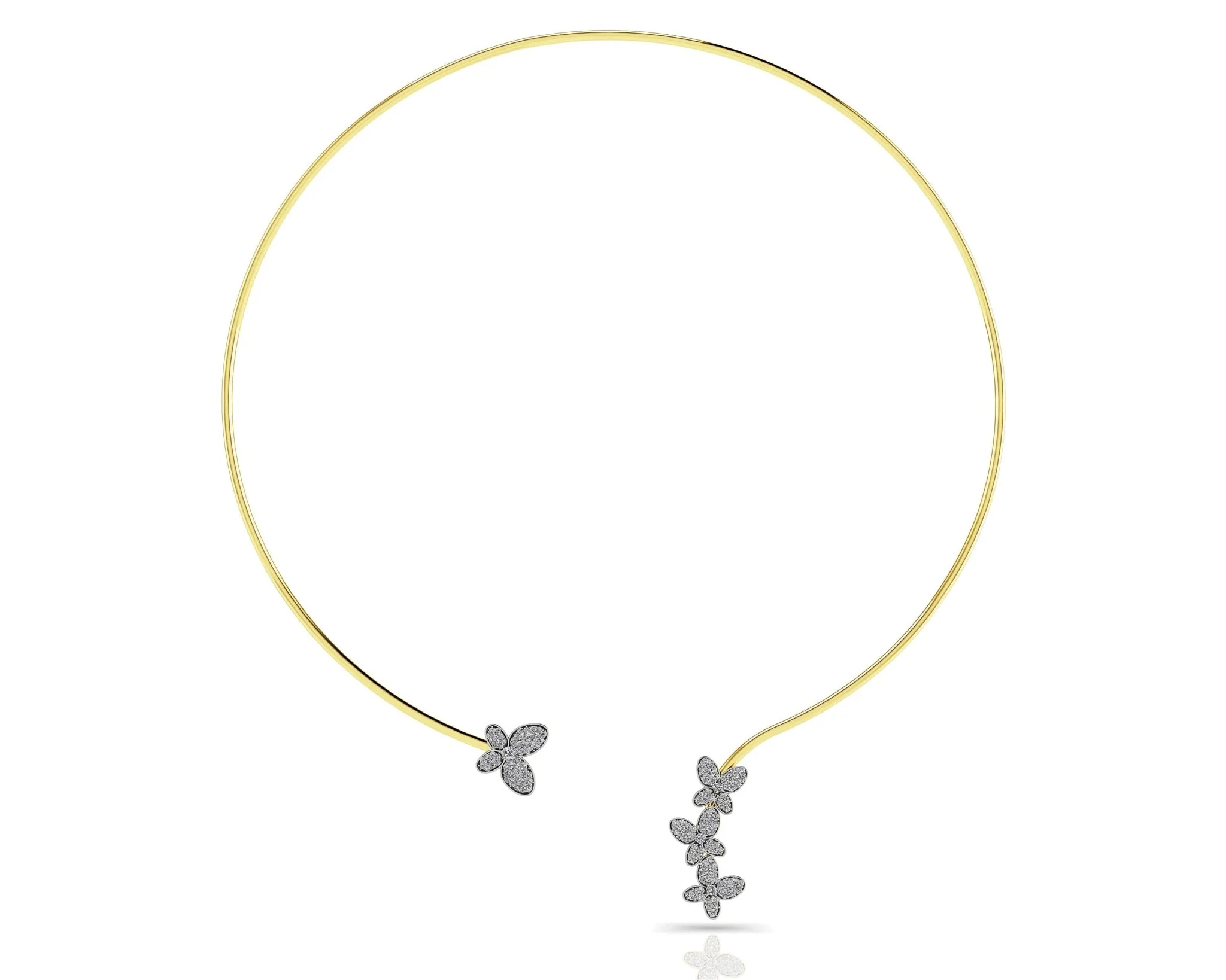 Diamond Butterfly Choker Diamond  with 1.12 ct.(finished) 1mm, 1.1mm, 1.3mm - Image 4