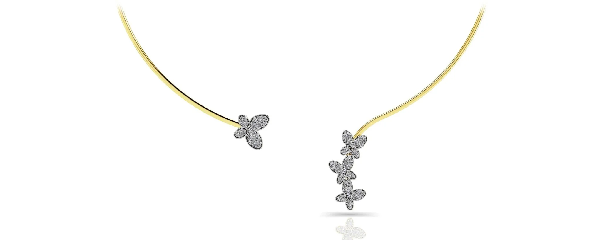 Diamond Butterfly Choker Lab-Grown Diamond  with 1.12 ct.(finished) 1mm, 1.1mm, 1.3mm - Image 2