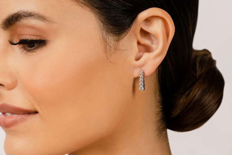 Diamond Cascade Drop Diamond Earrings with 0.94 ct.(finished) - Image 3