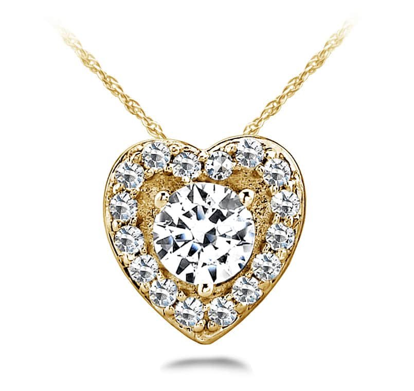 Diamond Center Heart Diamond Pendant with 0.24 ct.(finished) 1mm, 3.5mm - Image 2