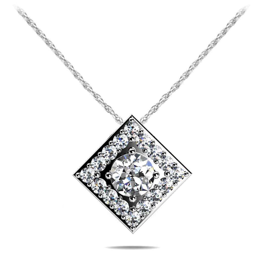 Diamond Centered Diamond Pendant with 0.24 ct. (0.16 ct. center diamond)