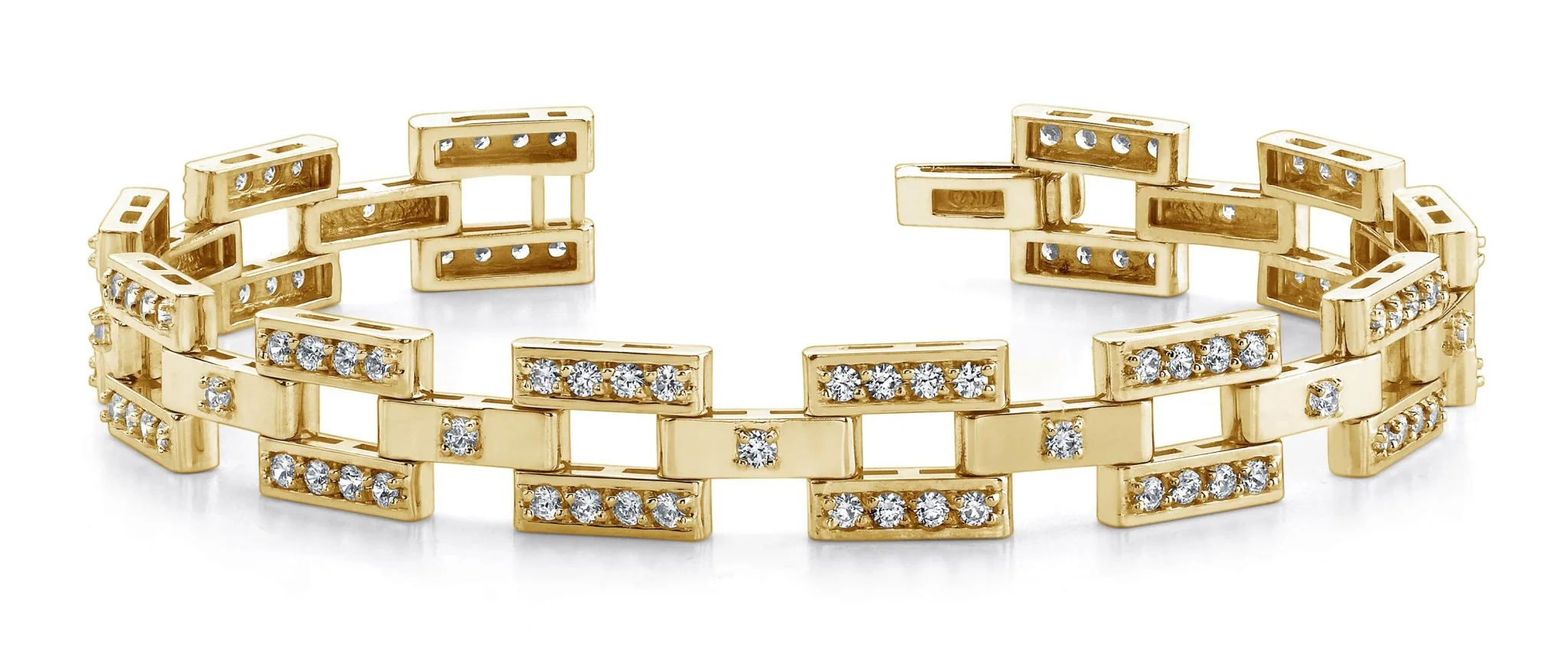 Diamond Checkerboard Mens Bracelet In Lab-Grown Diamond with 4.09 ct.(finished) 2.1mm, 2.25mm - Image 2