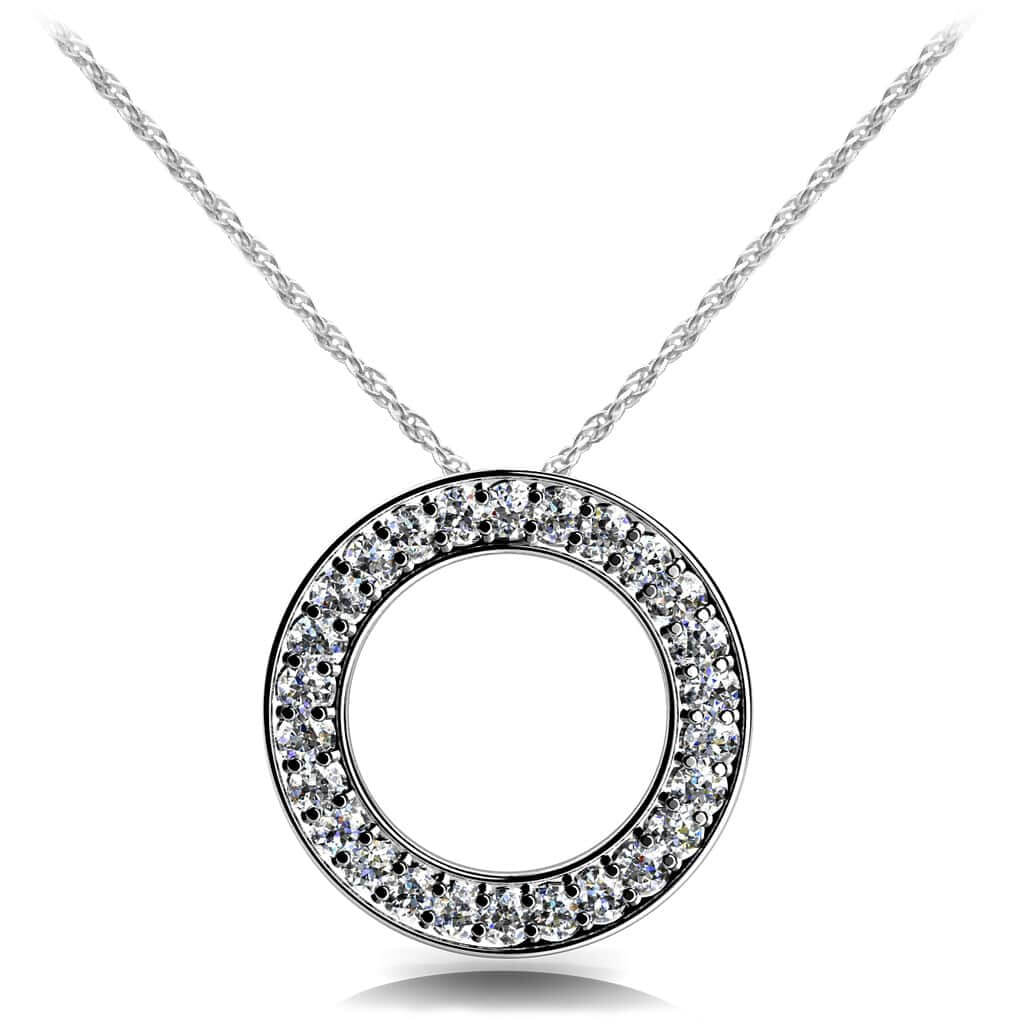 Diamond Circle Diamond Pendant with 0.99 ct.(finished) 2.1mm