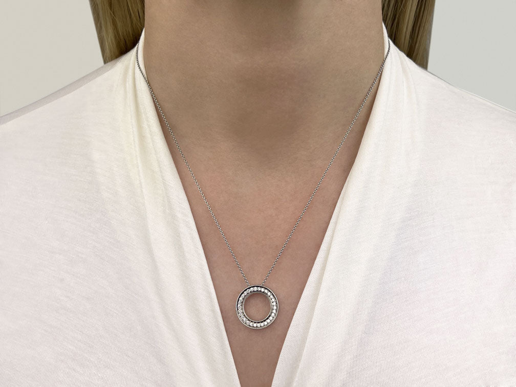 Diamond Circle Lab-Grown Diamond Pendant with 0.45 ct.(finished) 1.5mm - Image 3