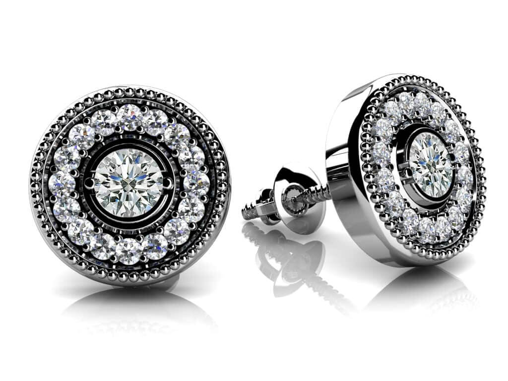 Diamond Circle Diamond Studs with 0.56 ct.(finished) 1.1mm, 3.5mm