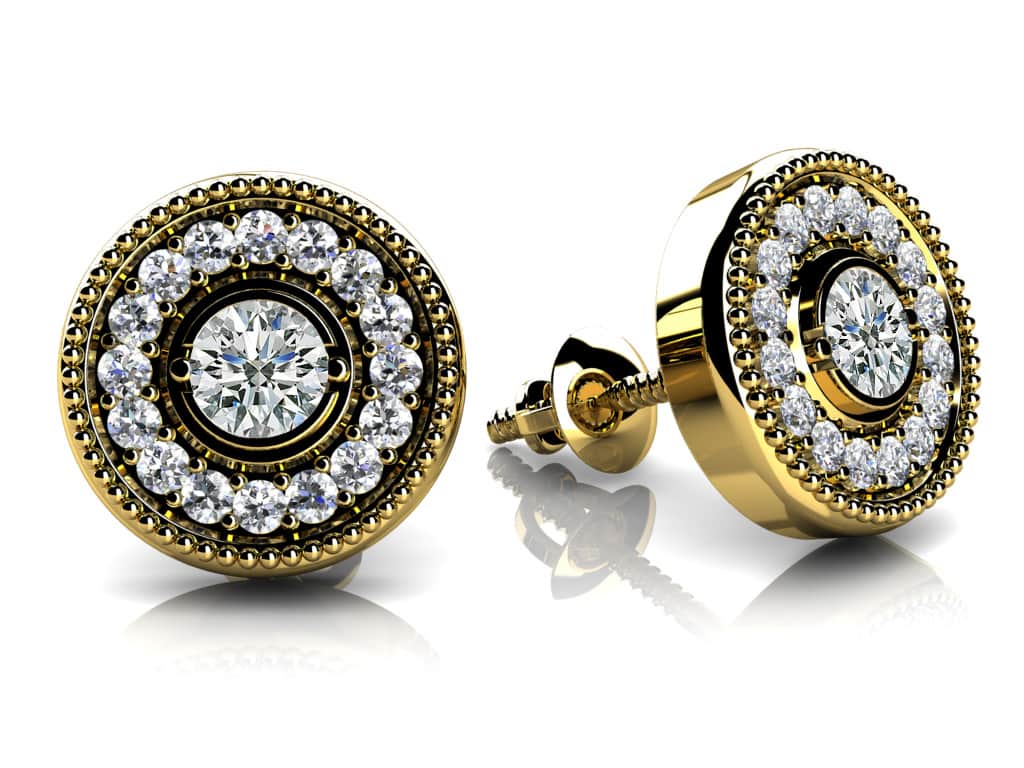 Diamond Circle Lab-Grown Diamond Studs  with 0.56 ct.(finished) 1.1mm, 3.5mm - Image 2