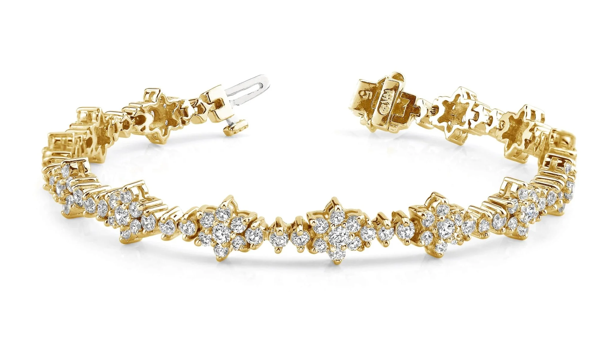Diamond Cluster Diamond Bracelet with 5.10 ct.(finished) 1.9mm, 2.2mm, 2.6mm - Image 4