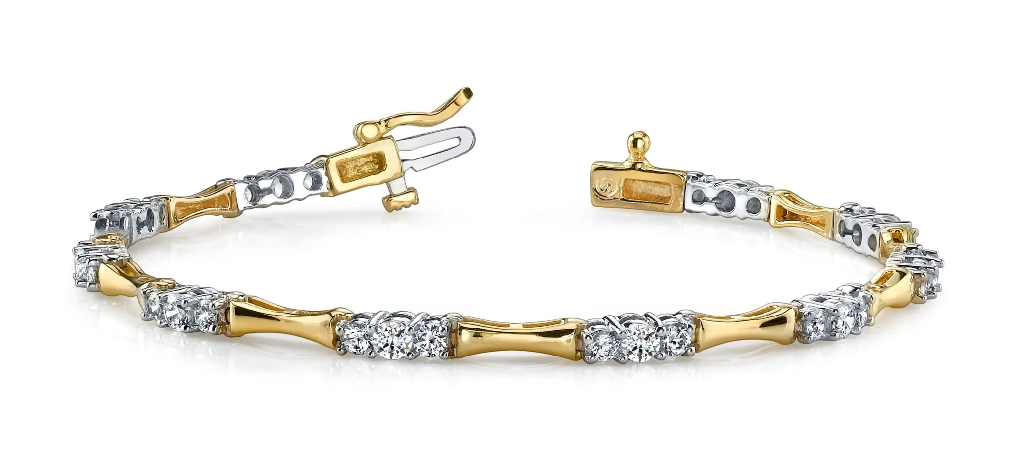 Diamond Column Link Diamond Bracelet with 1.50 ct.(finished) 1.9mm, 2.9mm - Image 3