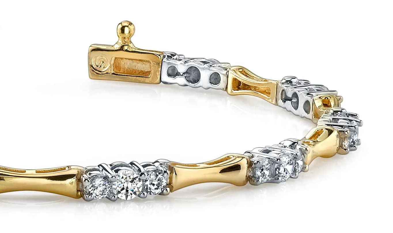 Diamond Column Link Diamond Bracelet with 2.00 ct.(finished) 2.5mm, 3mm - Image 2