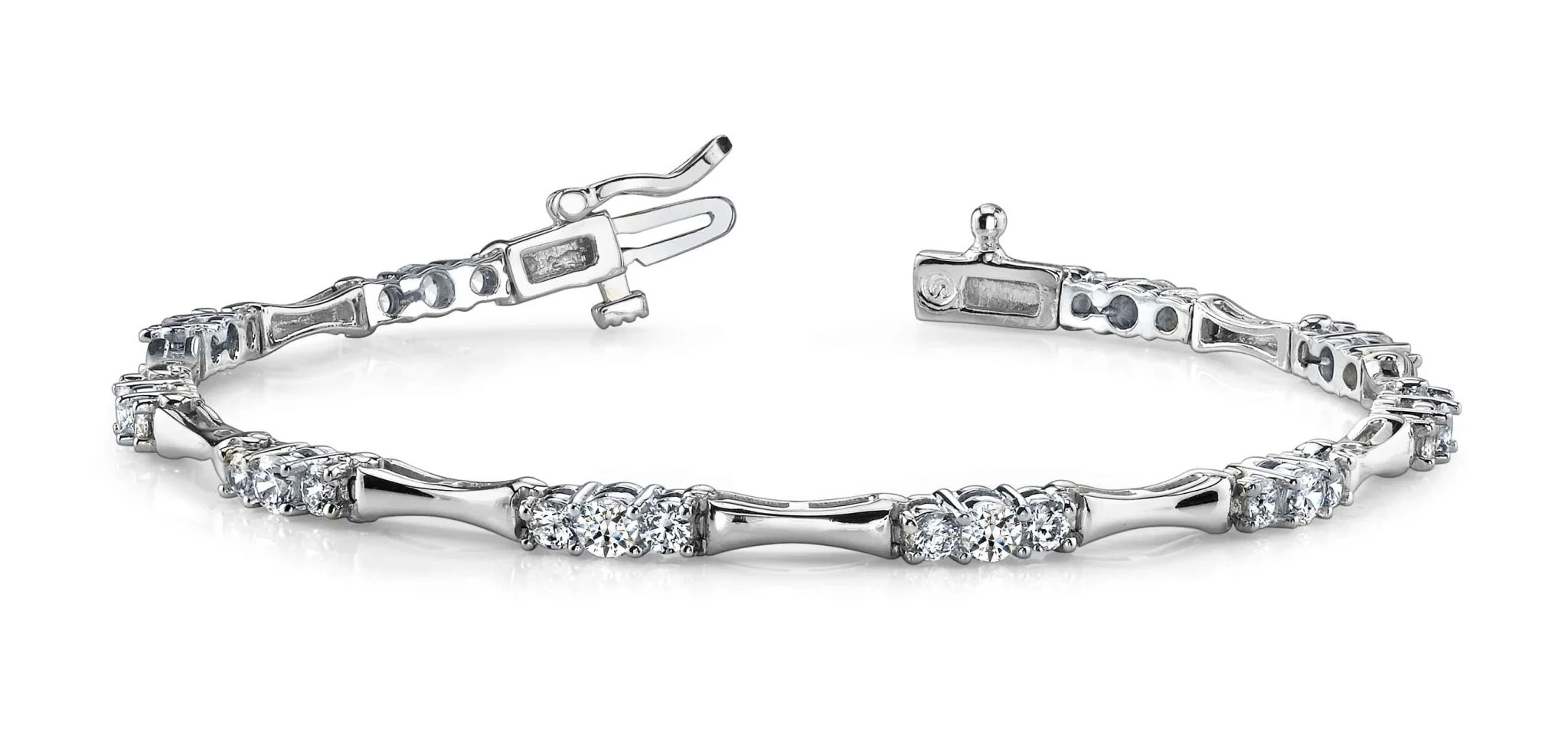 Diamond Column Link Diamond Bracelet with 2.00 ct.(finished) 2.5mm, 3mm - Image 4