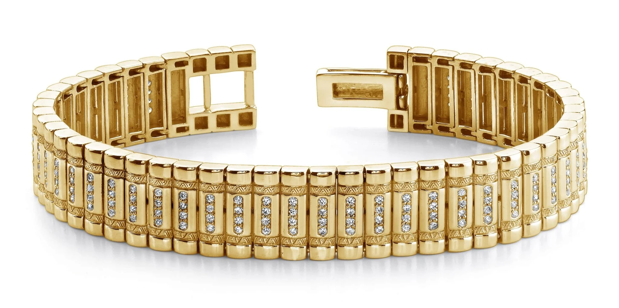 Diamond Column Mens Lab-Grown Diamond Bracelet with 2.58 ct.(finished) 1.25mm - Image 2
