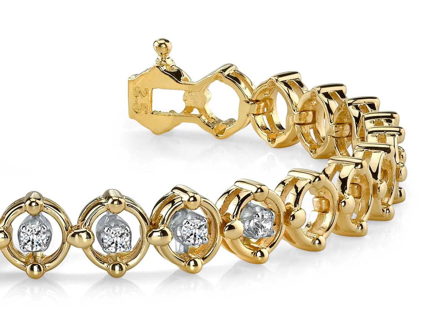Diamond Compass Link Bracelet In Diamond with 0.60 ct.(finished) 3mm - Image 2