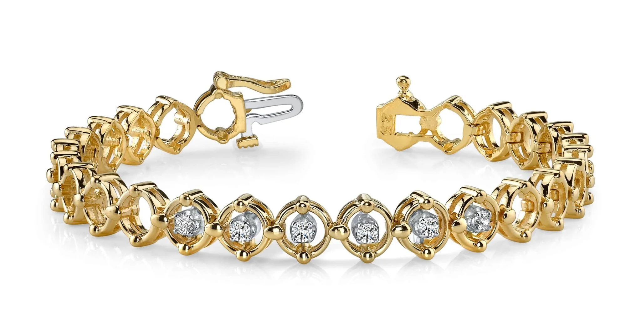 Diamond Compass Link Bracelet In Diamond with 0.60 ct.(finished) 3mm - Image 3