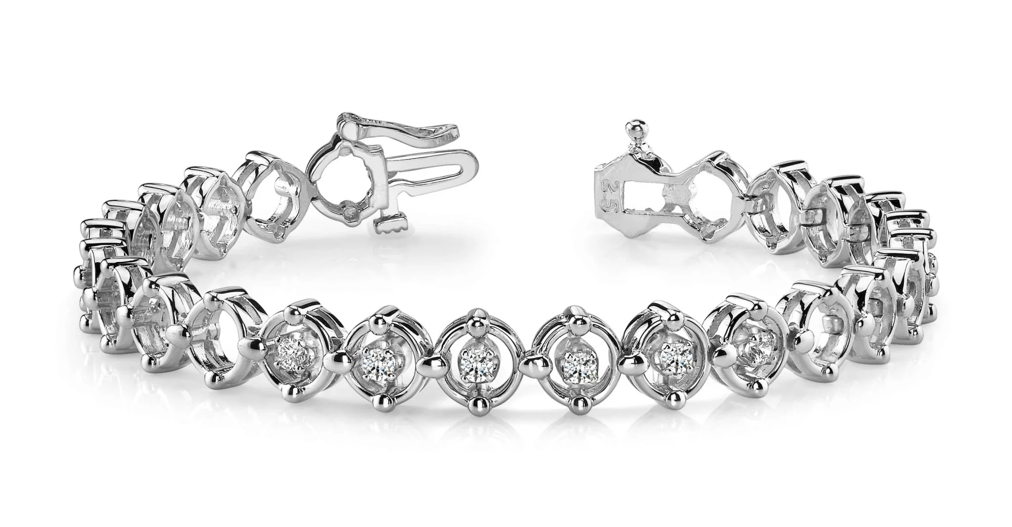 Diamond Compass Link Bracelet In Diamond with 0.60 ct.(finished) 3mm - Image 4