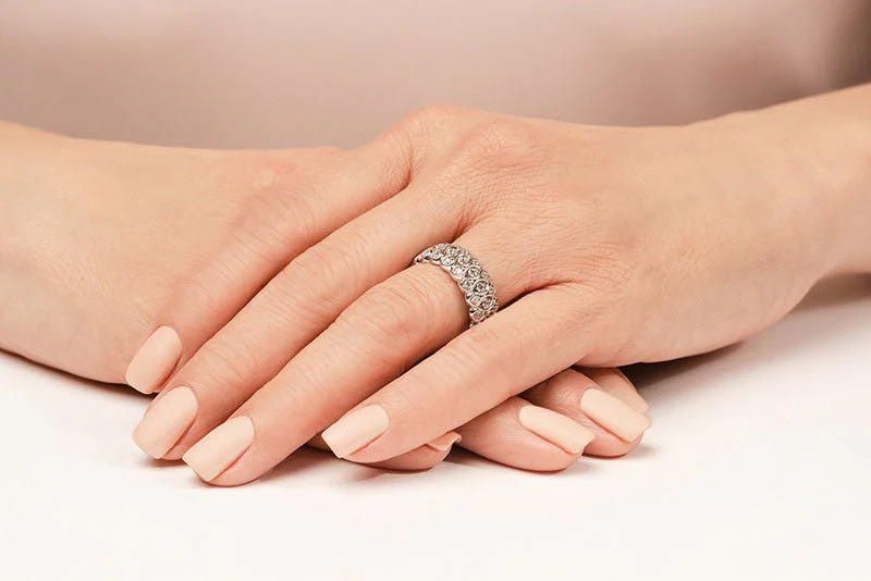 Diamond Cradle Diamond Eternity Ring  with 1.05 ct.(finished) 1.5mm, 1.8mm - Image 4