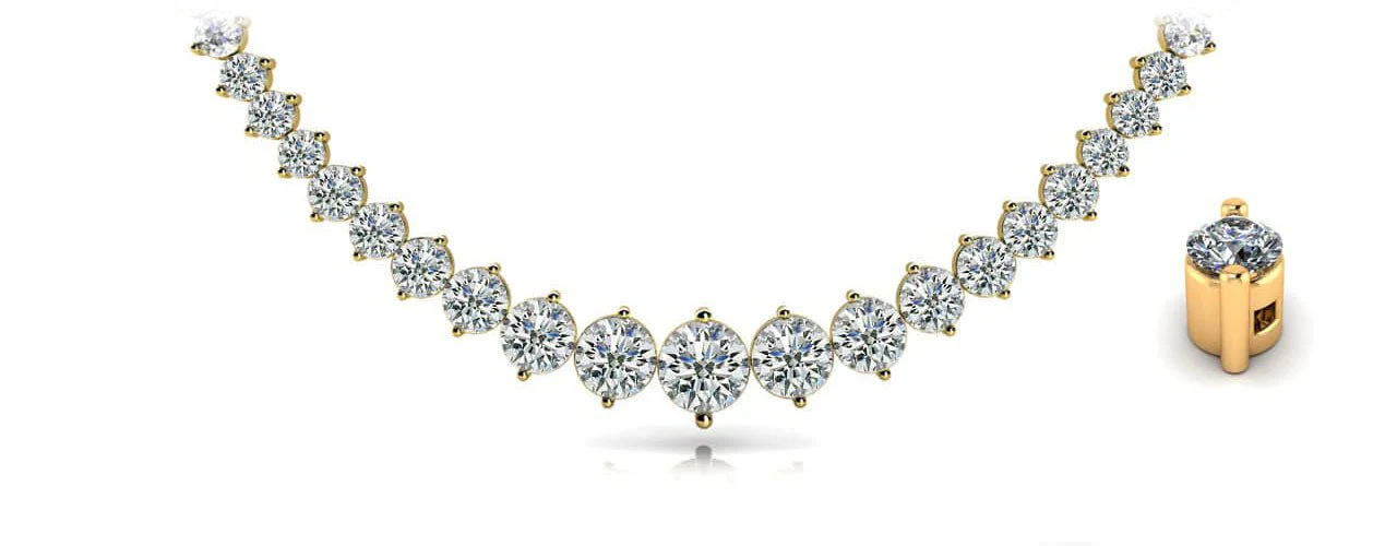 Diamond Crescendo Diamond Necklace with 14.05 ct.(finished) - Image 2