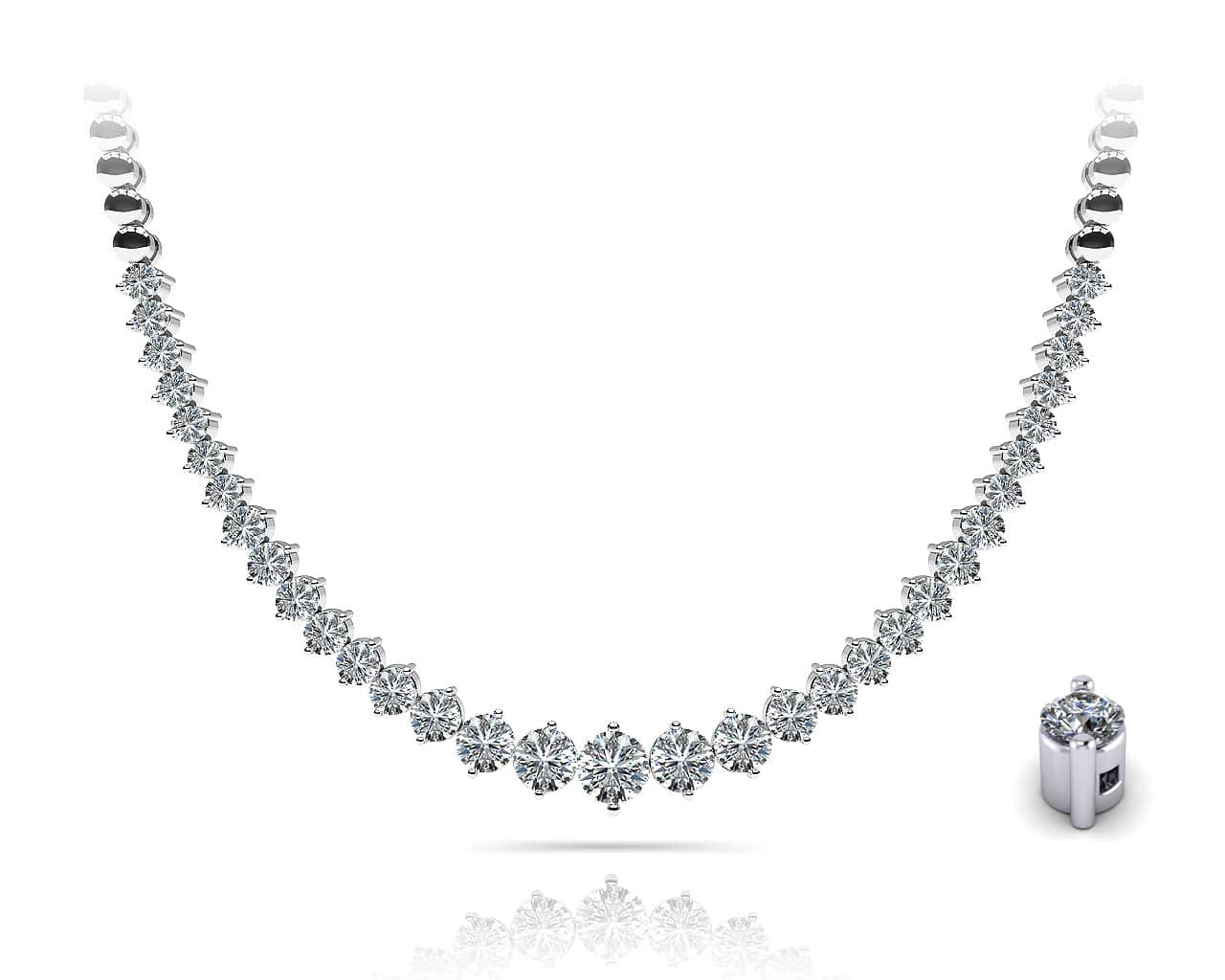 Diamond Crescendo Necklace With Shiny Diamond Links  with 5.04 ct.(finished) - Image 3