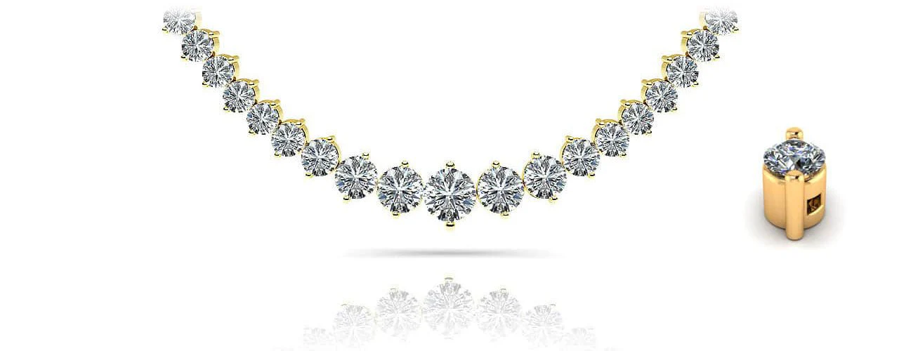 Diamond Crescendo Necklace With Shiny Links Lab-Grown Diamond  with 4.01 ct.(finished) - Image 2