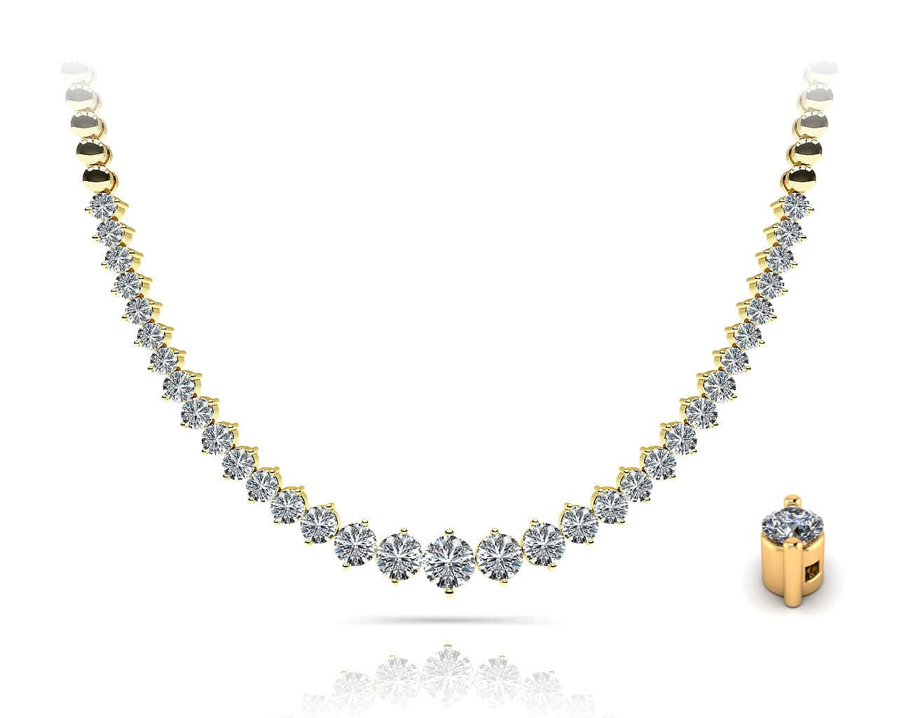 Diamond Crescendo Necklace With Shiny Links Lab-Grown Diamond  with 5.04 ct.(finished) - Image 4