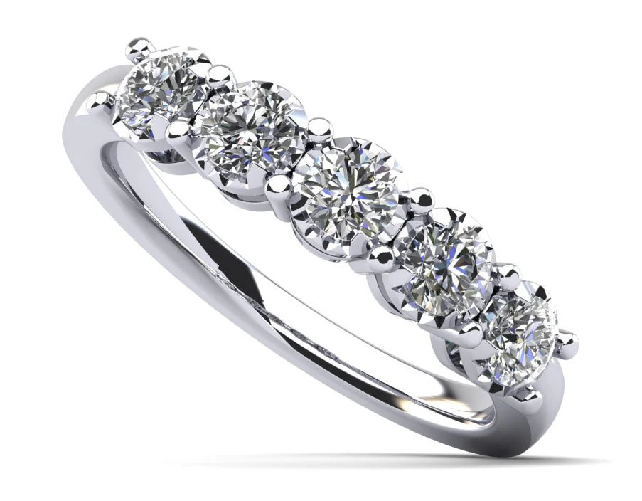 Diamond Crown Lab-Grown Diamond Anniversary Ring with 0.49 ct.(finished) 2.9mm