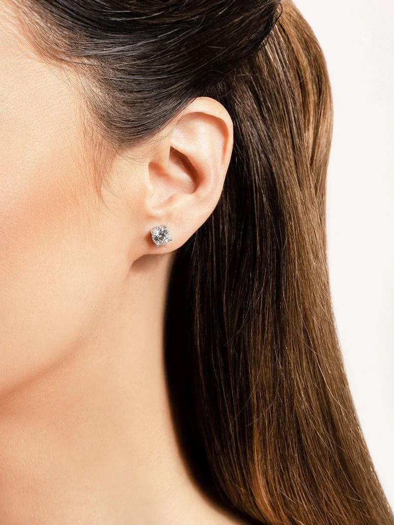 Diamond Crown Stud Diamond Earrings with 0.40 ct.(finished) 3.75mm - Image 3