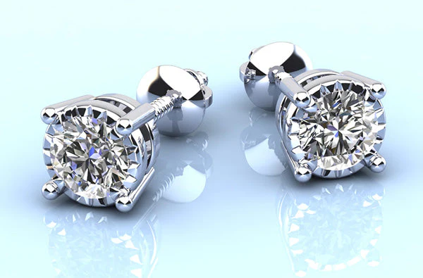Diamond Crown Lab-Grown Diamond Stud Earrings with 1.30 ct.(finished) 5.5mm - Image 4