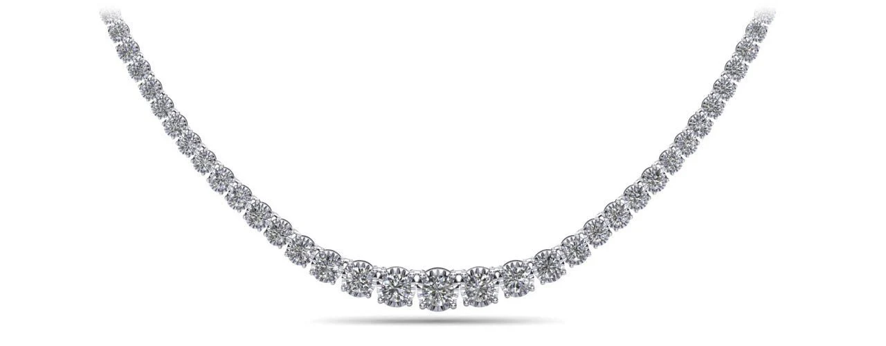 Diamond Crown Tennis Diamond Necklace with 10.00 ct.(finished)