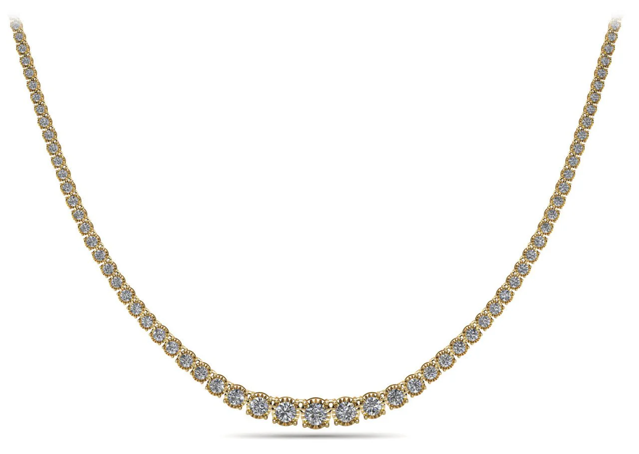 Diamond Crown Tennis Diamond Necklace with 10.00 ct.(finished) - Image 5