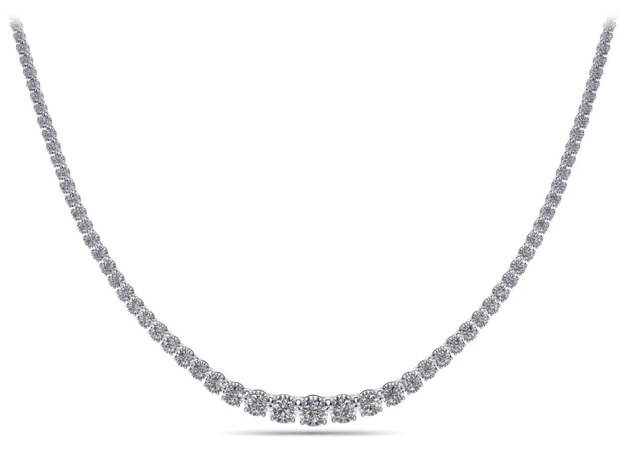 Diamond Crown Tennis Lab-Grown Diamond Necklace with 12.11 ct.(finished) - Image 4