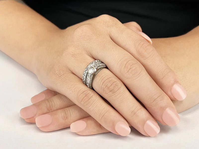 Diamond Deluxe Matching Wedding Set Diamond with 3.10 ct. (0.50 ct. center diamond) - Image 3