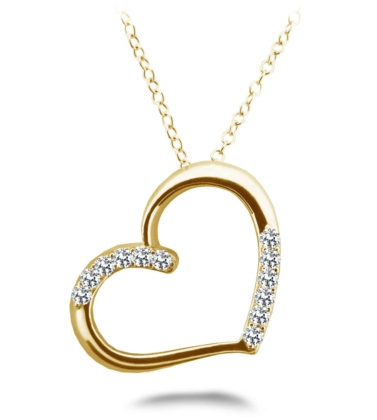 Diamond Detail Heart Lab-Grown Diamond Pendant with 0.24 ct.(finished) 1.7mm - Image 2