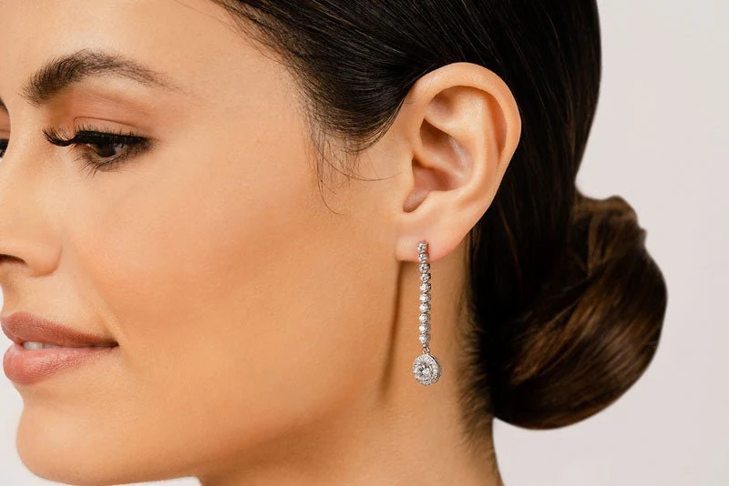 Diamond Dreams Drop Lab-Grown Diamond Earrings with 2.52 ct.(finished) 1.1mm, 2.3mm, 5.5mm - Image 3