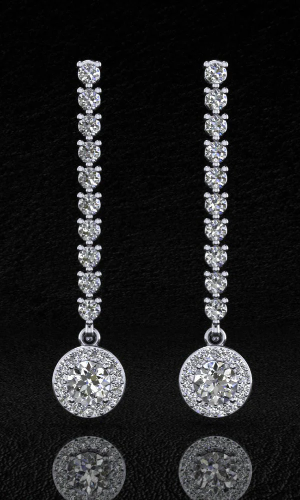 Diamond Dreams Drop Lab-Grown Diamond Earrings with 2.52 ct.(finished) 1.1mm, 2.3mm, 5.5mm - Image 4