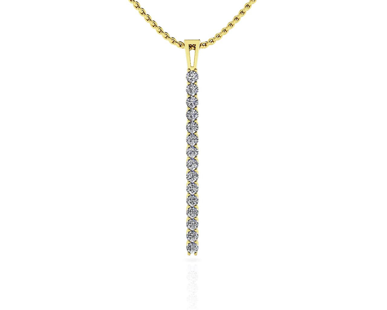 Diamond Drop Bar Diamond Pendant with 0.30 ct.(finished) 1.8mm - Image 2