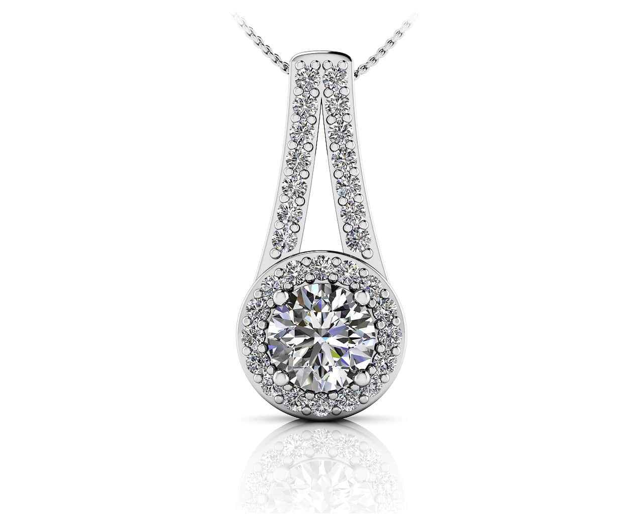Diamond Drop Pendant with 0.38 ct. (0.20 ct. center diamond)