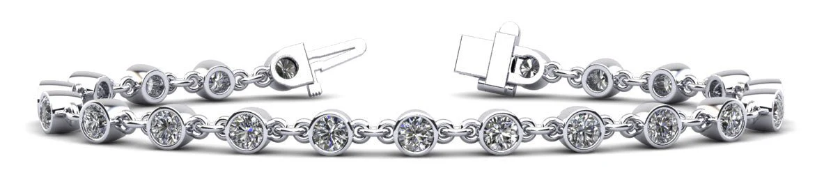 Diamond Drops Chain Link Bezel Diamond Bracelet with 4.75 ct.(finished) 4mm - Image 5