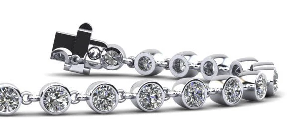 Diamond Drops Single Link Bezel Bracelet Diamond with 3.15 ct.(finished) 3mm