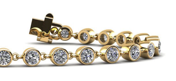 Diamond Drops Single Link Bezel Bracelet Diamond with 4.48 ct.(finished) 3.5mm - Image 2