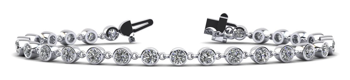 Diamond Drops Single Link Bezel Lab-Grown Diamond Bracelet with 2.04 ct.(finished) 2.5mm - Image 5