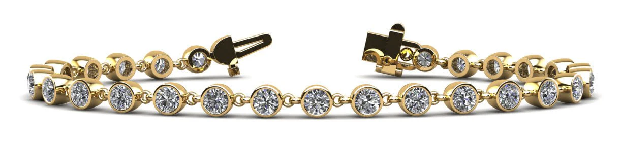 Diamond Drops Single Link Bezel Lab-Grown Diamond Bracelet with 4.48 ct.(finished) 3.5mm - Image 6