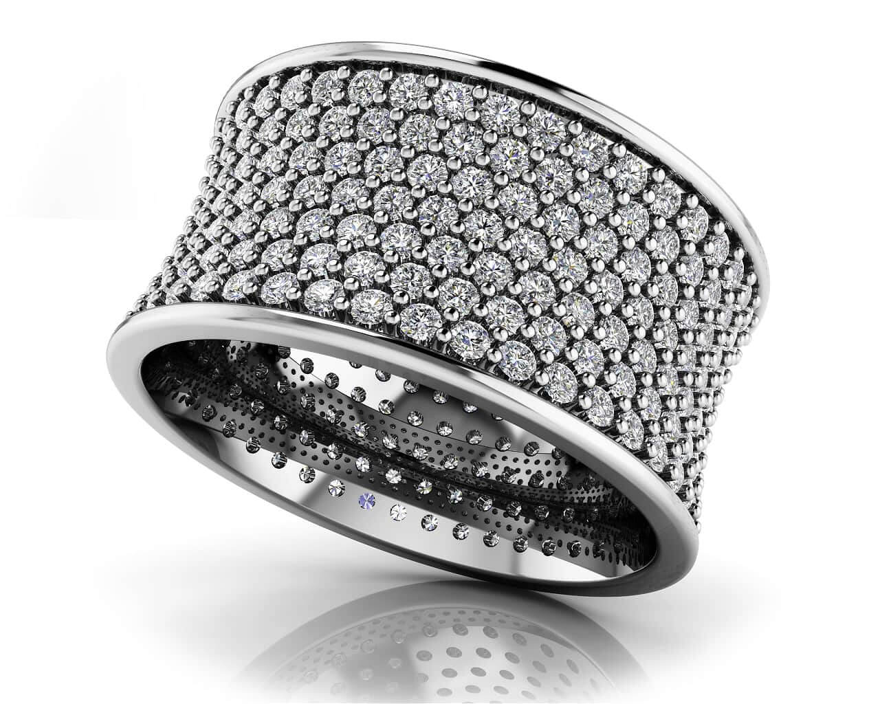 Diamond Eternity Ring With Seven Rows Lab-Grown Diamond with 2.58 ct.(finished) 1.2mm