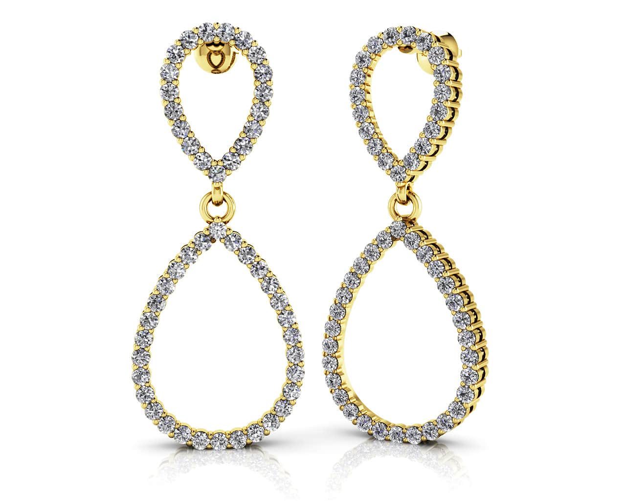 Diamond Figure Eight Diamond Earrings with 0.78 ct.(finished) 1.2mm - Image 2