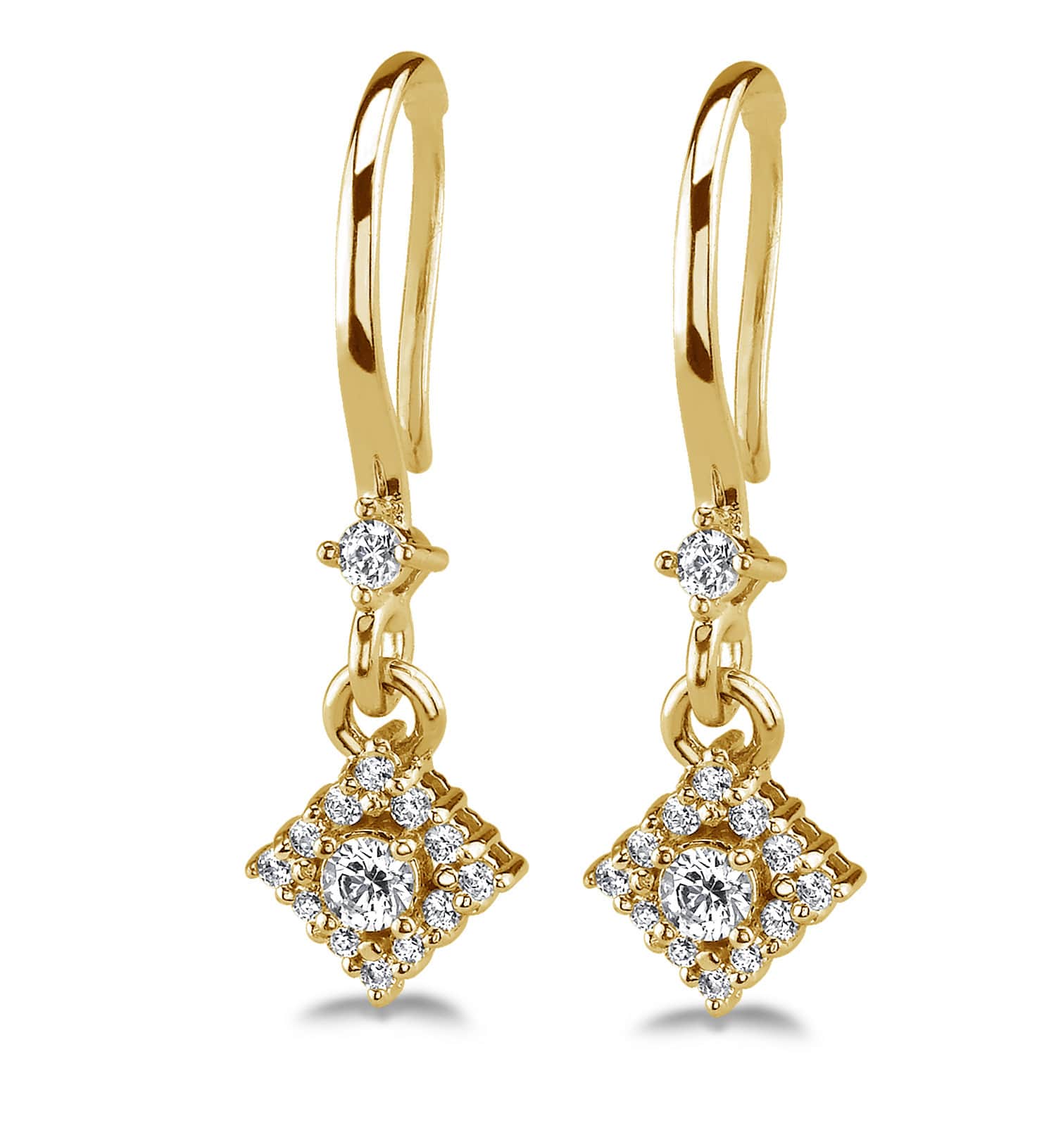 Diamond Filled Diamond Drop Lab-Grown Diamond Earrings with 0.41 ct.(finished) 1.2mm, 2mm, 2.7mm - Image 2