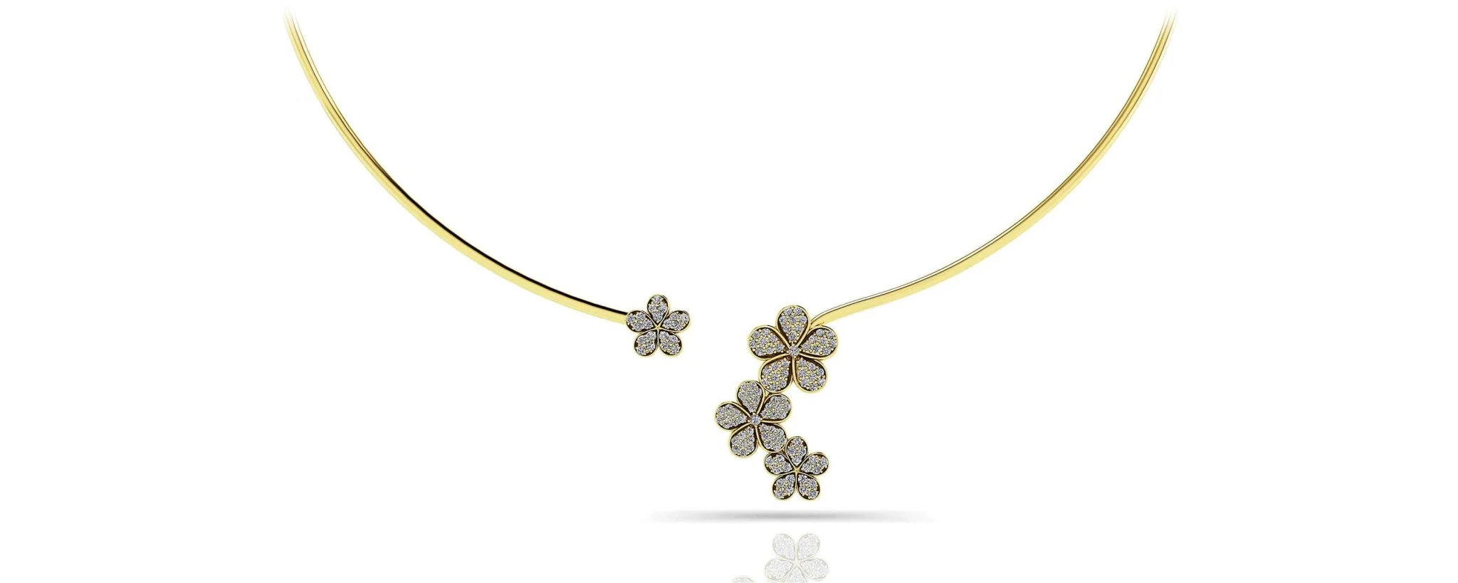 Diamond Flower Choker Lab-Grown Diamond  with 0.76 ct.(finished) 1mm, 1.3mm - Image 2