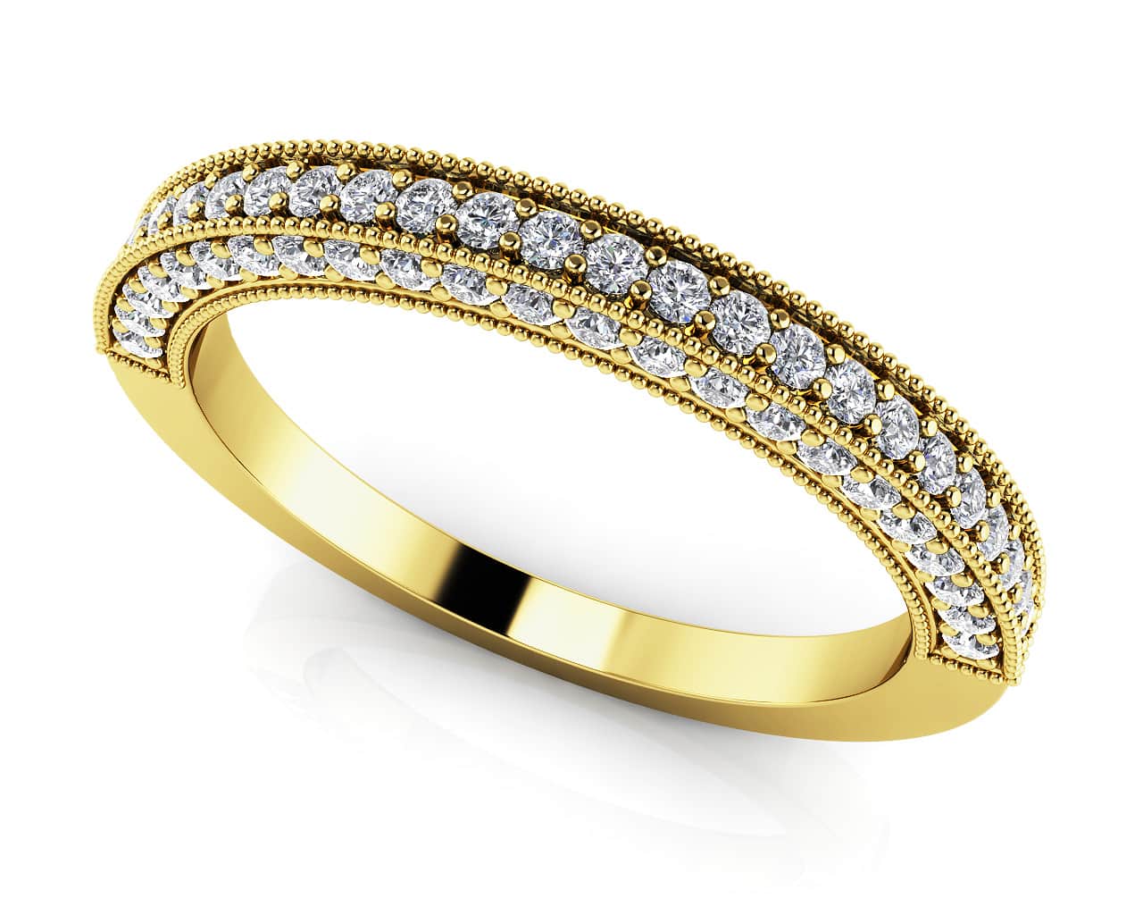 Diamond Frame Vintage Style Ring Lab-Grown Diamond  with 0.51 ct.(finished) 1.1mm, 1.2mm - Image 2
